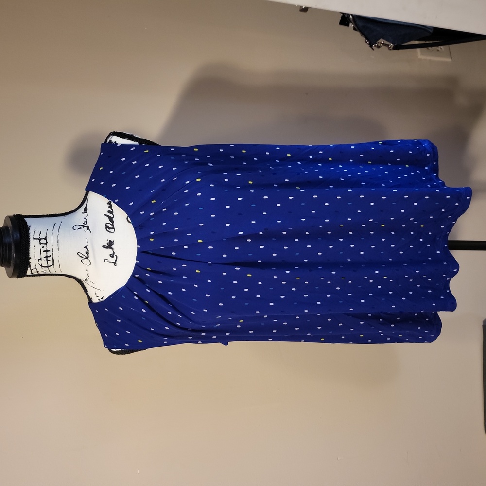 Blue sleeveless blouse